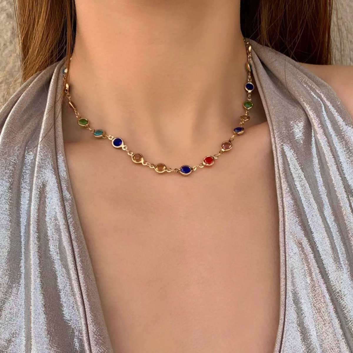 Avis | Bohemian Chakra Color Chain Necklace