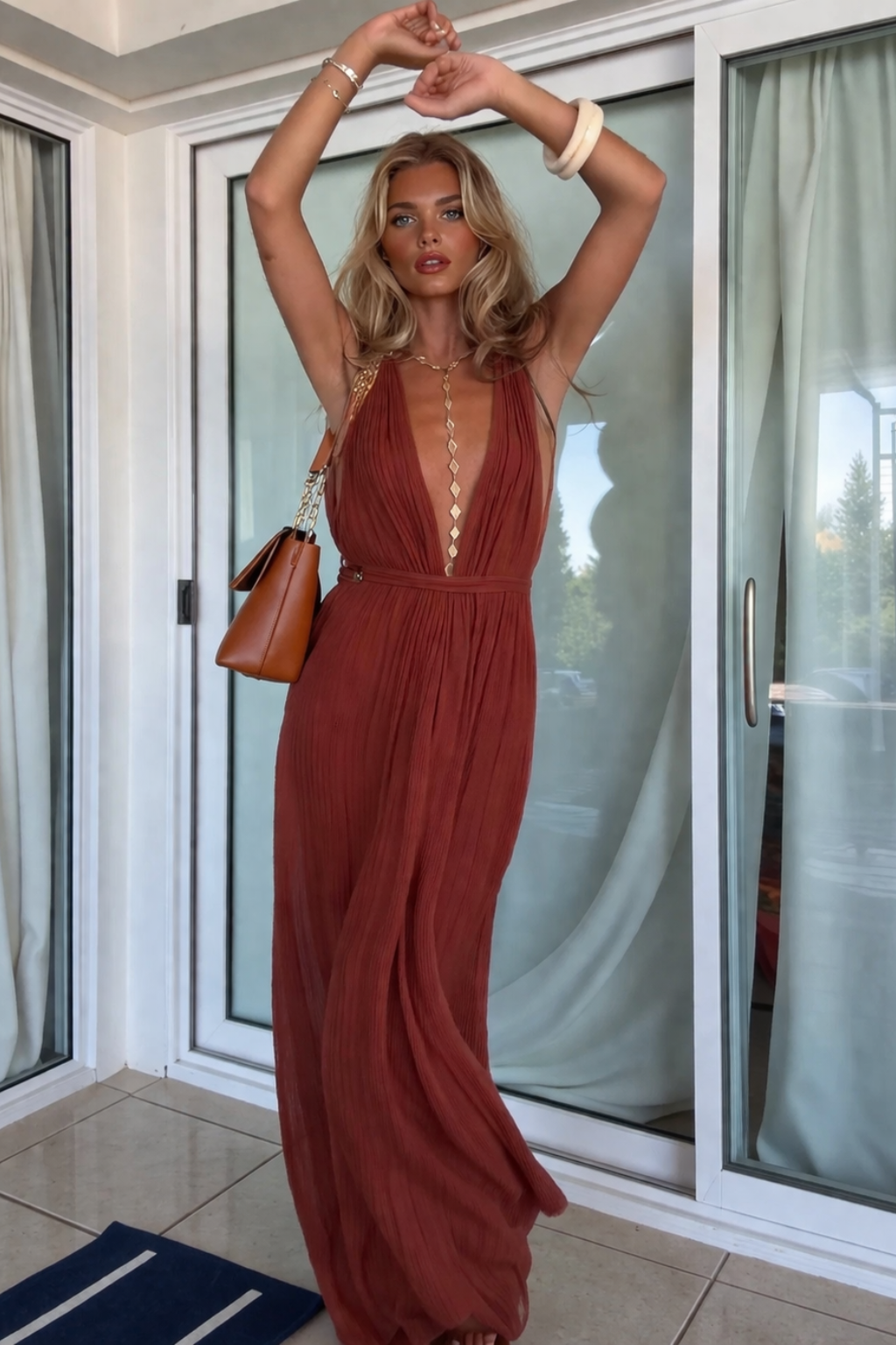 Sira | Vacation jumpsuit elegant v-neck drawstring waist