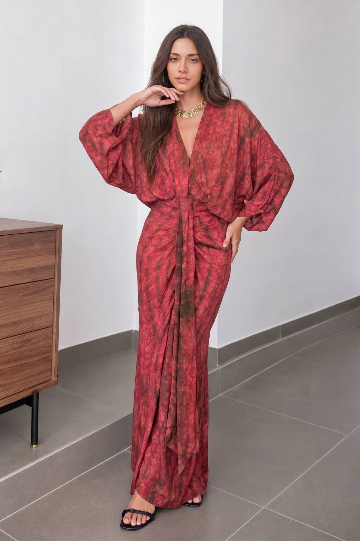 Vitoria | Batwing-sleeves kimono dress